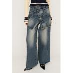  джинсы Denim Denim брюки REMAKE ASYMMETRY L/W DENIM PT переделка asimeto Lee low талия Denim брюки зима одежда 