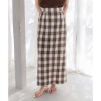 スカート Iラインチェックスカート