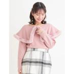 ニット セーター 「大きいサイズ」ケープドッキングオフショルダー風ニットプルオーバー レディース