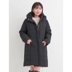 ダウンコート ダウンジャケット 「大きいサイズ」襟ボリュームロングダウンコート レディース