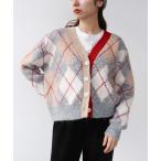 ショッピングボレロ カーディガン アーガイル柄カーディガン レディース