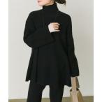 ショッピングタートルネック ニット セーター ハイネックフレアニットプルオーバー レディース