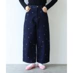 ジーンズ デニム デニムパンツ floral embloidely denim 5pkt back gum パンツ レディース