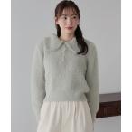 ニット セーター シャギーポロニット レディース