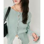 ショッピングボレロ カーディガン ラウンドスリットリブカーディガン レディース