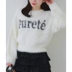 ショッピングアンドミー ニット セーター キラリロゴフェザーニット レディース