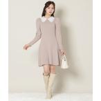 ショッピングレース ワンピース 「12/5(fri)10時発売」リボンレースカラーニットワンピース