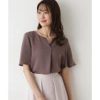 「NATURAL BEAUTY BASIC」 半袖ブラウス MEDIUM ブラウン レディース