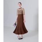 「Leja」 半袖ワンピース MEDIUM モカ レディース