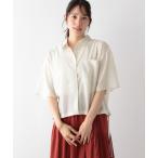 「GLOBAL WORK」 半袖シャツ MEDIUM アイボリー レディース
