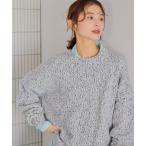 ショッピングカラー ニット セーター 3ゲージカラーMIXネッププルオーバー レディース