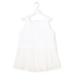 ショッピングタンクトップ レディース タンクトップ ノースリーブ ナチュラルコットンベア シアーペプラム タンクトップ レディース