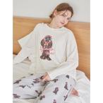 パジャマ ルームウェア スカーフDOGワンポイントロンT レディース