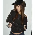 ショッピングスタッズ tシャツ スタッズオフショルトップス レディース