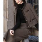コート アウター ウールタッチジャケット+スカートセットアップ レディース