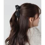 ヘアクリップ フェイクレザーリボンバナナクリップ