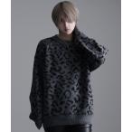 セーター ニット 「CavariA/キャバリア」ヒョウ柄ニットクルーネック メンズ レディース