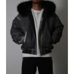 ダウンジャケット ダウン 「NYS」ヴィンテージ加工 脱着ファー フート ボンバージャケット フライトジャケット ミリタリージャケット ファーブルゾン