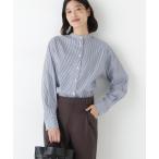 ブラウス シャツ ドビーストライプレースカラーブラウス レディース