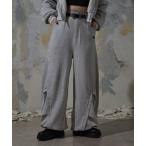 ショッピングスウェットパンツ スウェットパンツ ジャージ 「Mavie..7」「3サイズ展開」スタッズ付カーブスウェットパンツ レディース