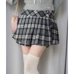 スカート 「S/Mサイズ展開」金ボタンプリーツスカパン