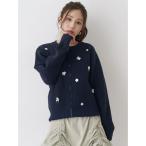 カーディガン フロントジップビジューニットカーディガン レディース