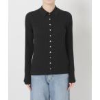 カーディガン EXメリノリブ ポロ襟カーディガン レディース