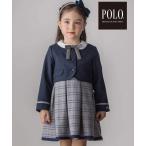 ショッピングリボン フォーマル 発表会 卒園式 入学式 「POLO BCS(ポロ・ビーシーエス)×SLAP SLIPコラボ」袖切り替えジャケット+襟リボン付きチェックワン