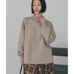 ショッピングハイネック トレーナー スウェット ハイネックリブポンチプルオーバー レディース