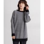 ショッピングチュニック ニット セーター 12ゲージカノコ編みチュニックニット レディース