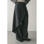 スラックス パンツ サイドラップワイドパンツ レディース