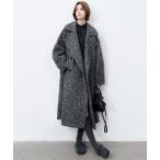 コート チェスターコート 「tageechita」ミックスカラーブークレウール ラペルロングコート レディース