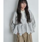 ショッピングパイル トレーナー スウェット ペプラムポロスウェット レディース