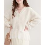 ショッピングレース ニット セーター 裾レースカーディガン レディース