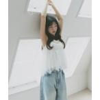 キャミソール バックリボンレースキャミソールビスチェ