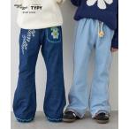 ショッピングKIDS パンツ 「KIDS」「wigglewiggle」「ジュニアサイズあり」配色フリルフレアデニム キッズ 子供服