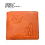 財布 PEANUTS スヌーピー California Dream レザー 二つ折り財布 オレンジ OS レディース