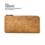 財布 PEANUTS スヌーピー ヴィンテージコミック レザー スリムLF束入れ 長財布 キャメル OS レディース