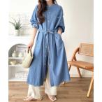 シャツワンピース 「JaVaジャバコラボ」頑張らないのに、視線をさらう。コットン100％デニムシャツワンピース