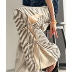 パンツ 「mily bilet」トレンドのスポーティーMIXを叶える1本♪サイドリボンタイ 切り替えイージーパンツ レディース