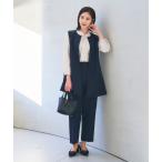 ショッピング15号 セットアップ 「洗える・シワになりにくい」2点セット 正解 ロングジレ＆ワイドパンツ「CROSS FUNCTION/クロスファンクション」 レディース