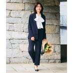 セットアップ 「洗える・シワになりにくい」2点セット 正解 ノーカラージャケット＆ワイドパンツ「CROSS FUNCTION/クロスファンクション」