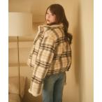ダウンコート ダウンジャケット チェック柄ボアライニングダウン レディース