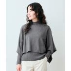 ニット セーター 「2点セット」リブ　イン　コンフォート　一瞬できれい見えがかなう　ケープ＆リブニットトップスセット レディース