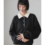 ショッピングニット ニット セーター バイカラーポロニットロングスリーブ　636126 レディース