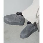 ブーツ 厚底ショートムートン風ブーツ レディース