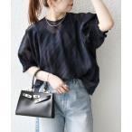 「SHIPS any」 半袖ブラウス ONE SIZE ネイビー レディース