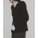 ブラウス シャツ パフスリーブベロアブラウス レディース