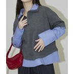 ショッピングポロ ポロシャツ ポロ PUBLUX/パブリュクス シャツ レイヤード風 ポロ トップス　限定展開 レディース