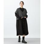 ショッピングクリップ シャツワンピース 「natural by clip」7ゲージニットベスト×シャツワンピース